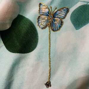 Elegant Blue Butterfly Bookmark